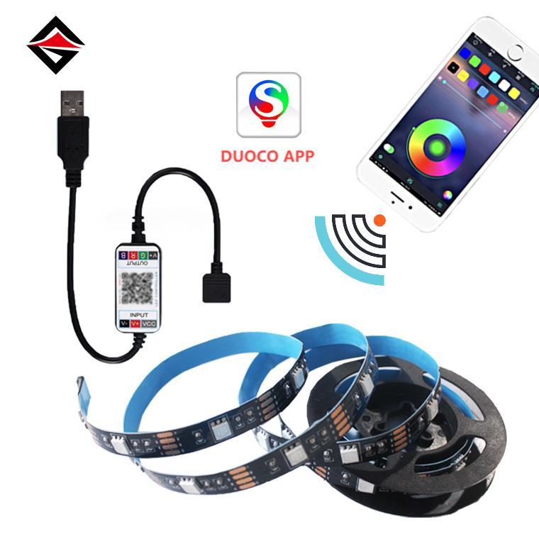 USB „Bluetooth“ valdiklis + RGB LED šviesos juostos 1M rinkinys
